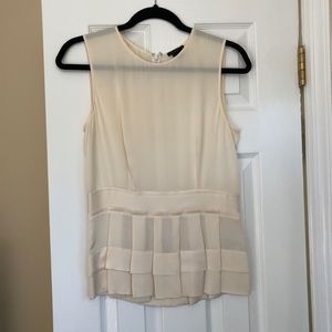 GORG Theory Ivory Silk Peplum Shell Blouse Sz S